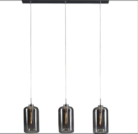 AnLi-Style Hanglamp 3L glass metallic grey finish