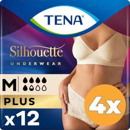 Tena Silhouette Plus Creme - Hoge Taille Medium - 4 pakken van 9 stuks