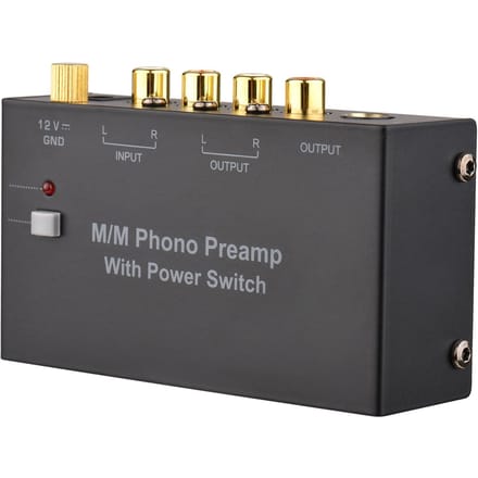 M/M Phono Voorversterker met Aan/Uit Schakelaar Ultra-compacte Phono Voorversterker Platenspeler Voorversterker met RCA 1/4-inch TRS Interface US Plug
