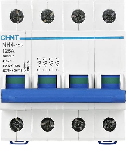 Chint 398035 - Hoofdschakelaar - 3-fase - 3-polig+nul 125A 240V