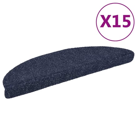 vidaXL - Trapmatten - Zelfklevend - 15 - stuks - 56x17x3 - cm - Blauw - Halfrond