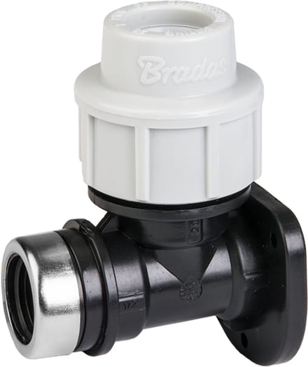 Bradas Tyleen koppeling PN16 muurplaat – 25 mm × 3/4" (19 mm) binnendraad – 16 Bar