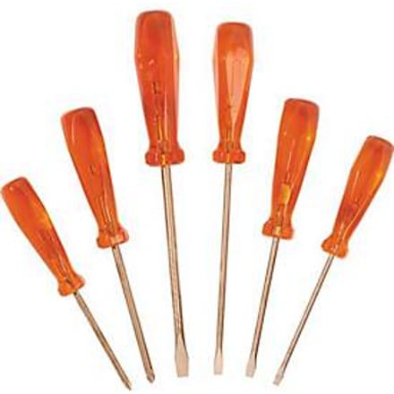 Schroevendraaierset 6 st. met gleuf/PH vonkvrij ENDRES TOOLS