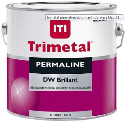Permaline DW Brillant - wit - 1 liter - terpentinebasis - sneldrogend