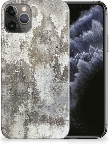 Apple iPhone 11 Pro TPU Siliconen Hoesje Beton Print
