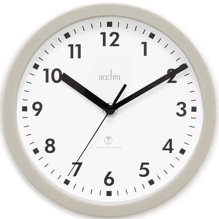 Radiogestuurde wandklok 20 cm - Grijs