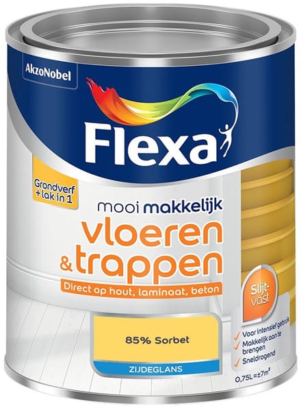 Flexa - Mooi Makkelijk Vloeren & Trappen Zijdeglans - 85% Sorbet - Mengverf - 750 Ml