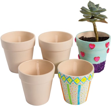 Colorations Bloempot Keramiek knutselset - Versier je eigen plantenpotten - Set van 12.