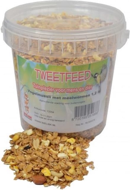 Wielink Vogelmuesli meelworm 1,2 liter voor tuinvogels