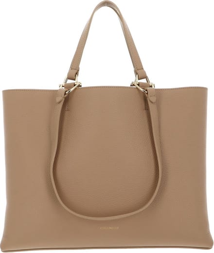 COCCINELLE Leren Handtas Schoudertas Hop On Handbag Grained Leather Fresh Beige