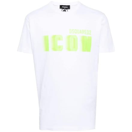 Dsquared2 Cool Fit Groen Blur Icon Logo Wit T-shirt