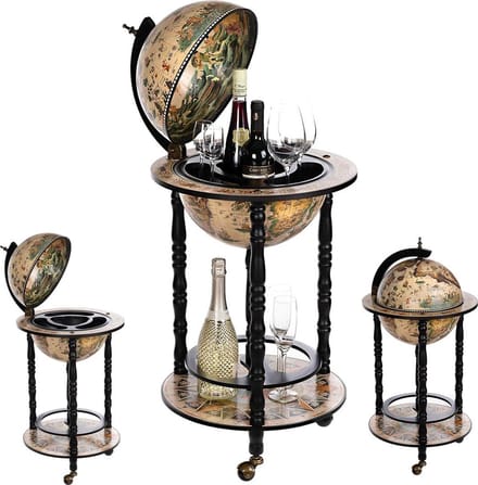 ApexArte® Globebar - Wereldbol bar - Whiskey Set - Bijzettafel - Authentiek