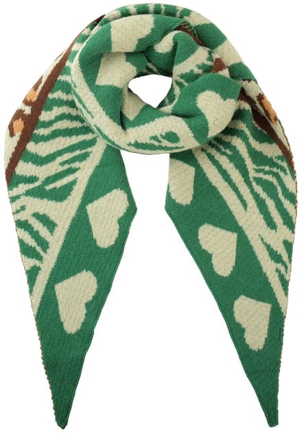 Winter driehoek sjaal - groen - 180x75cm - dames - casual - zacht