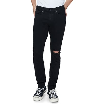 PAIGE Croft Black Shadow Destructed Maat: W30 | Slim Jeans Outlet | Heren | Zwart