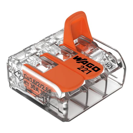 WAGO splicing connector 3x0.5-6mm2 transparent