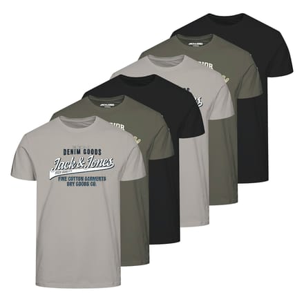 Jack&Jones T-shirt JJETHAN TEE CREW NECK 3PK Set van 6