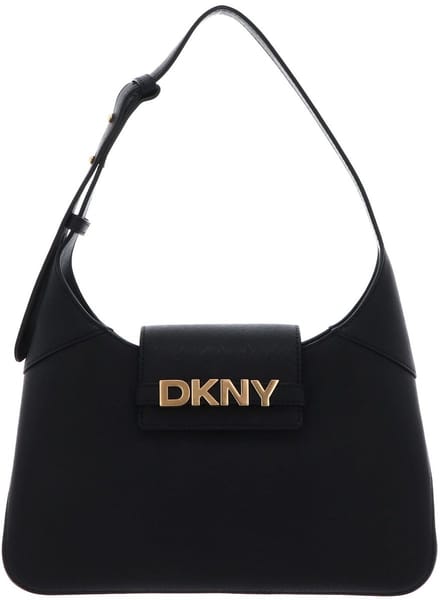 DKNY Leren schoudertas Avril Shoulder Bag Blk / Gold zwart