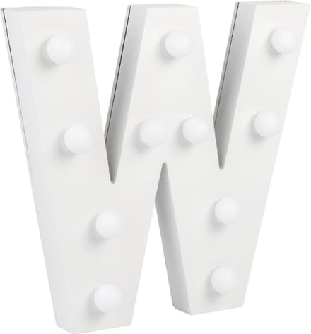 Verlichting | LED Letter | Letter W | Afmeting: 16x11cm