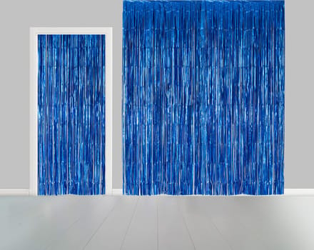 2x Deurgordijn Blauw 1 x 2,4 meter Vlamvertragend - Feest Thema Party