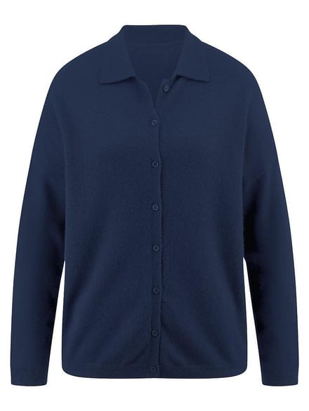 Vest 100% kasjmier Van Peter Hahn blauw
