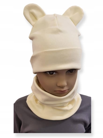Dartomik - Kinderset - Czapka met Oren - Maat 40-44 - Ecru