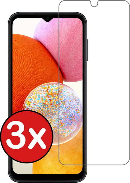 Screenprotector - 3 Stuks - Geschikt voor Samsung Galaxy A14 - Extra Sterk - Beschermglas - Gehard Glas - Tempered Glass - Screen Protector