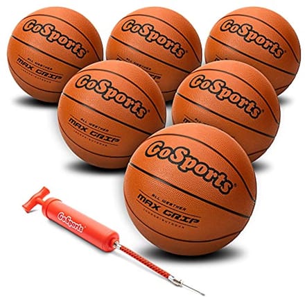 Rubberen Basketbal Set voor Binnen en Buiten - 6-Pack met Pomp en Draagtas