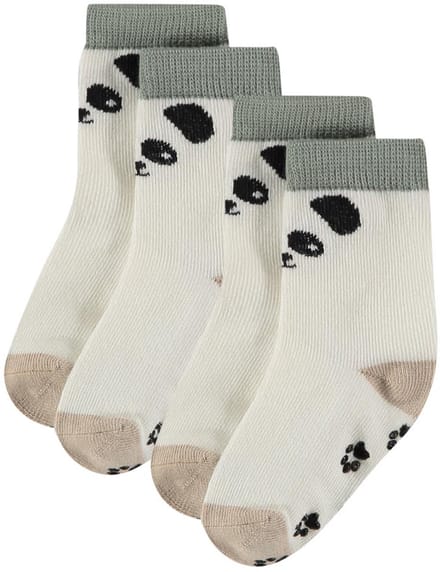 Comfortabel & Zijdezacht Bamboo Basics Sokjes HARLEY (2-pack) - 2x Off White Panda - 6-12 Mnd