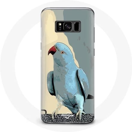 Coque - Samsung - Galaxy S8 - Souple - Perruches perroquets - Bleu bleu