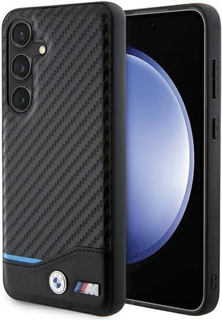BMW M Blue Line Carbon Back Case - Geschikt voor Samsung Galaxy A55 (A556) - Zwart