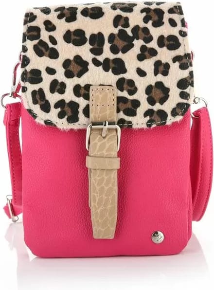 Bijoutheek Tas Telefoon Cheetah Fuchsia