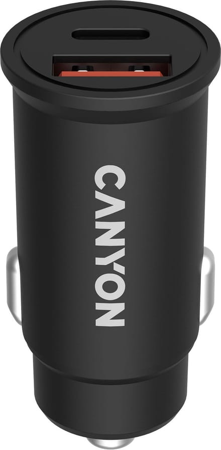 Canyon C-20B03 Serie - Autolader - USB-C PD 30W - USB-A QC3.0 - Zwart