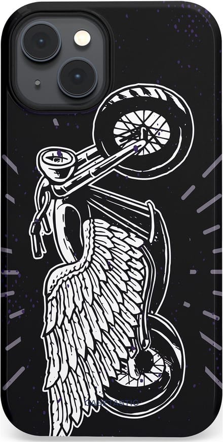 Casetastic hoesje geschikt voor Apple iPhone 14 Plus - MagSafe - Dubbellaagse bescherming - Retro highway - Fashion Case - Donkerblauw Zwart Grijs