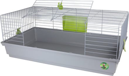 De Boon Konijnenkooi Happy grijs/groen met hooiruif 100X55CM