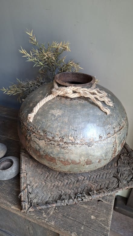 metalen nagouri pot metaal robuust met touw