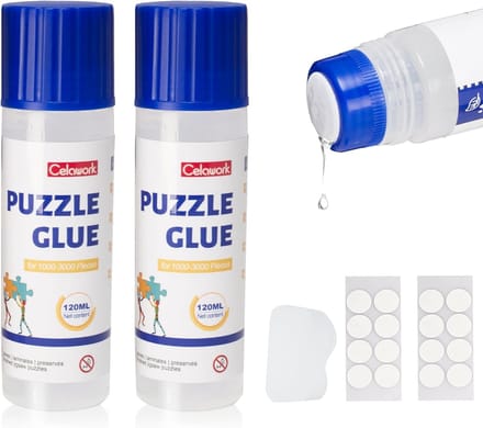 Puzzellijm voor 1000-6000 stukjes puzzels met applicator en ophangaccessoires
