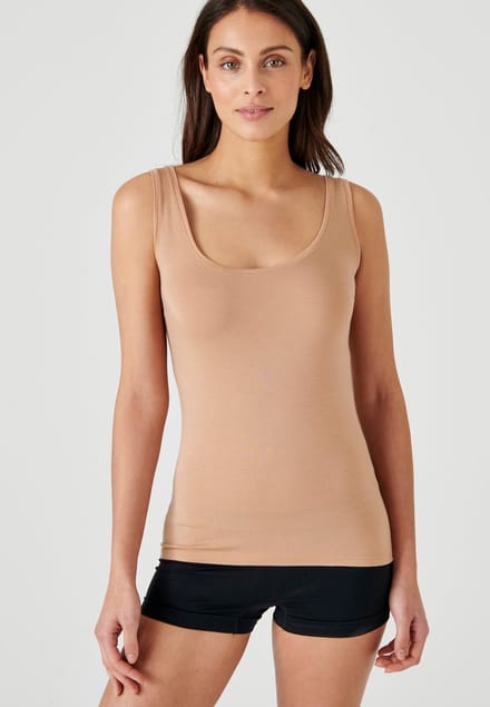 Damart - T-shirt met korte mouwen Thermolactyl Sensitive onzichtbaar - Dames - Bruin - 46-48 (L)