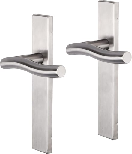 Deurkruk - Impresso Chester - Voor binnen - Vierkant deurschild - RVS - 2 stuks