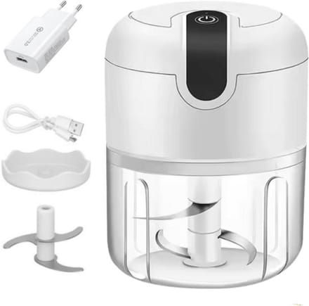 COCHO® Hakmolen elektrische - USB oplaadbal - Mini Portable Chopper - 250ml - Wit - Groentesijder
