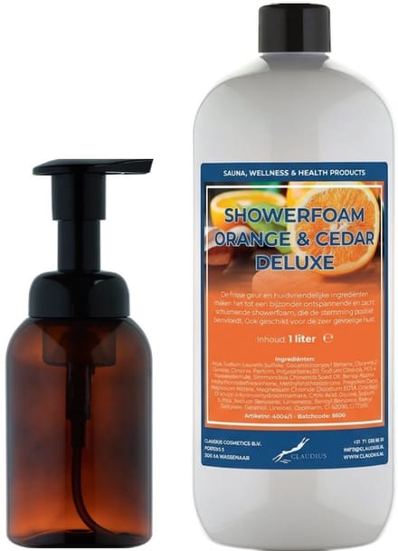 Foam Zeep 1 liter Orange & Cedarwood - met 300 ml dispenser