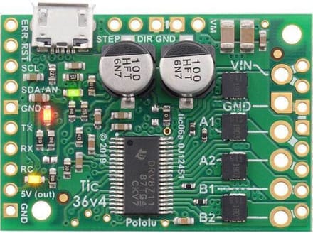 Tic 36v4 USB Multi-Interface High-Power Stepper Motor Controller (Soldered) Pololu 3140