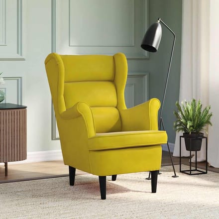 vidaXL Fauteuil fluweel mosterdgeel