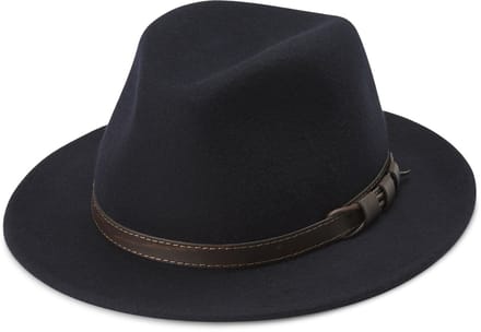 Flavio Marineblauwe Moda Fedora met Platte Rand