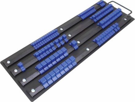 Doppenrail set - 1/4 - 3/8 en 1/2 duims - Voor 80 doppen - Dophouder - SATRA