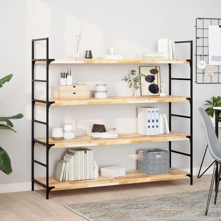 vidaXL - Wandschappen - 3 - st - zwevend - 120x40x4 - cm - onbehandeld - acaciahout