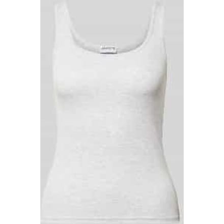 Tanktop met fijnrib en ronde hals