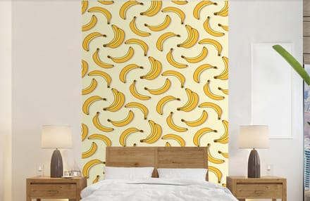 Behang - Fotobehang Fruit - Design - Banaan - Breedte 140 cm x hoogte 220 cm