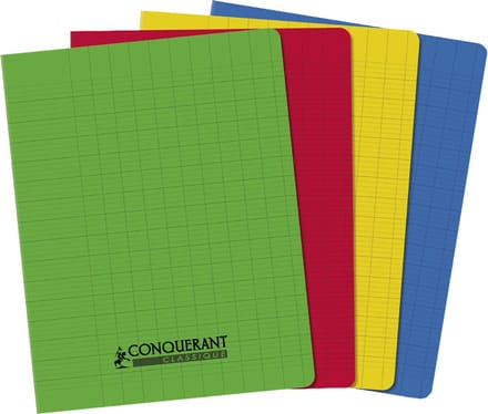 Conquerant Cahiers Polypro, Monochromatisch, Geel, 48 vel, Mat, Gelijnd papier, Softcover