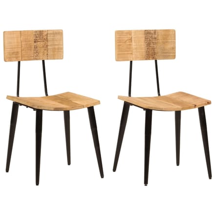 vidaXL - Eetkamerstoelen - 2 - st - 44x40x80 - cm - massief - mangohout
