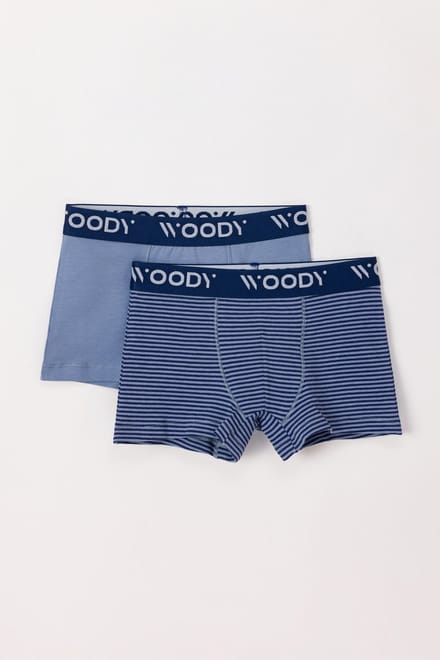 Woody - Jongens Boxers - Blauw/ Blauw Gestreept - 4 jaar/104